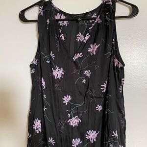 Banana Republic Black Floral Sleeveless Camisole